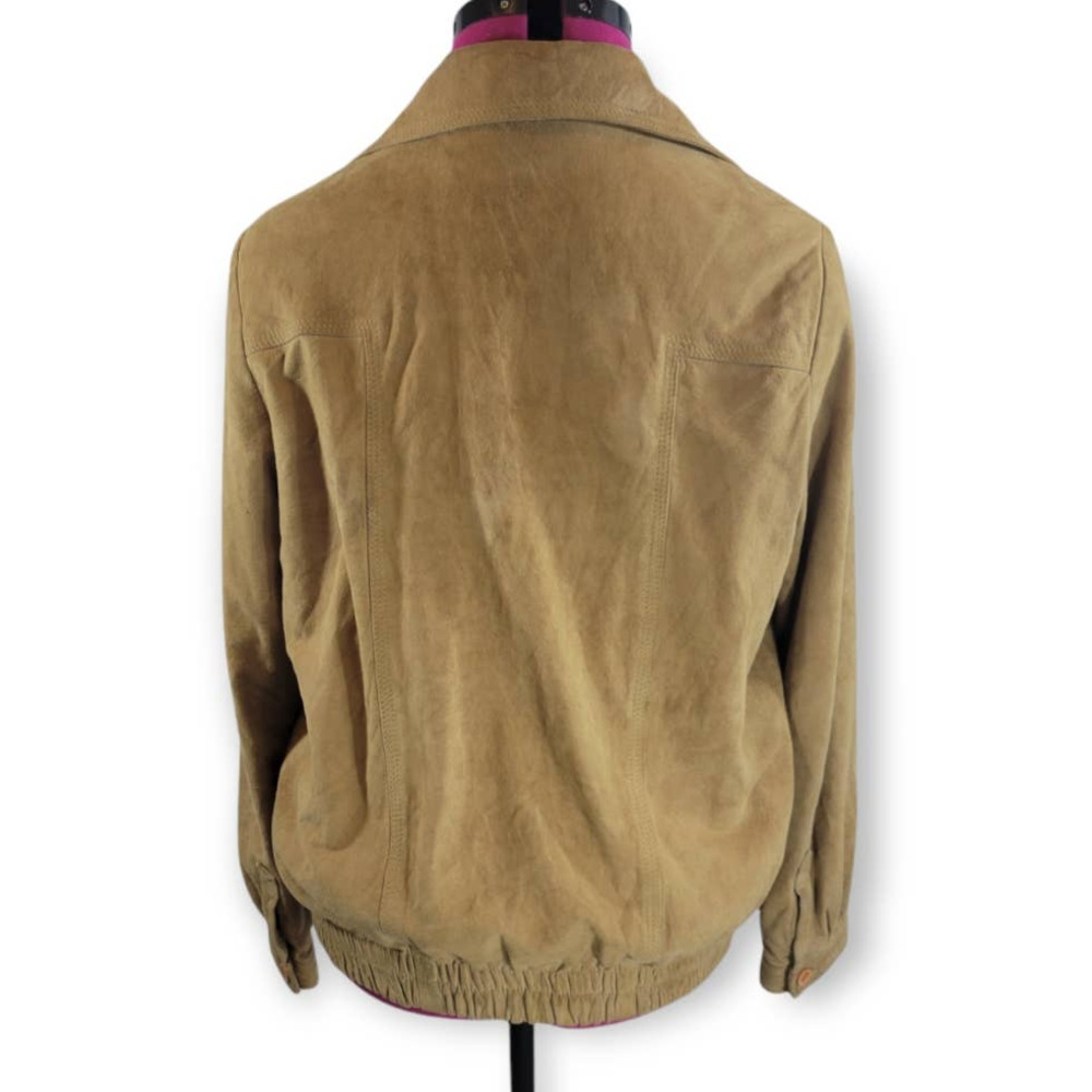 Vintage Genuine Suede Leather Zip Up Jacket Size Medium - Picture 5 of 6